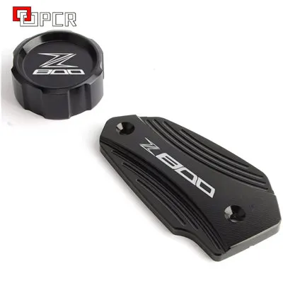 Motorcycle CNC Front& Rear brake Fluid Cylinder Master Reservoir Cover Cap Black For KAWASAKI Z800 z 800 2013 - Цвет: Front and rear black