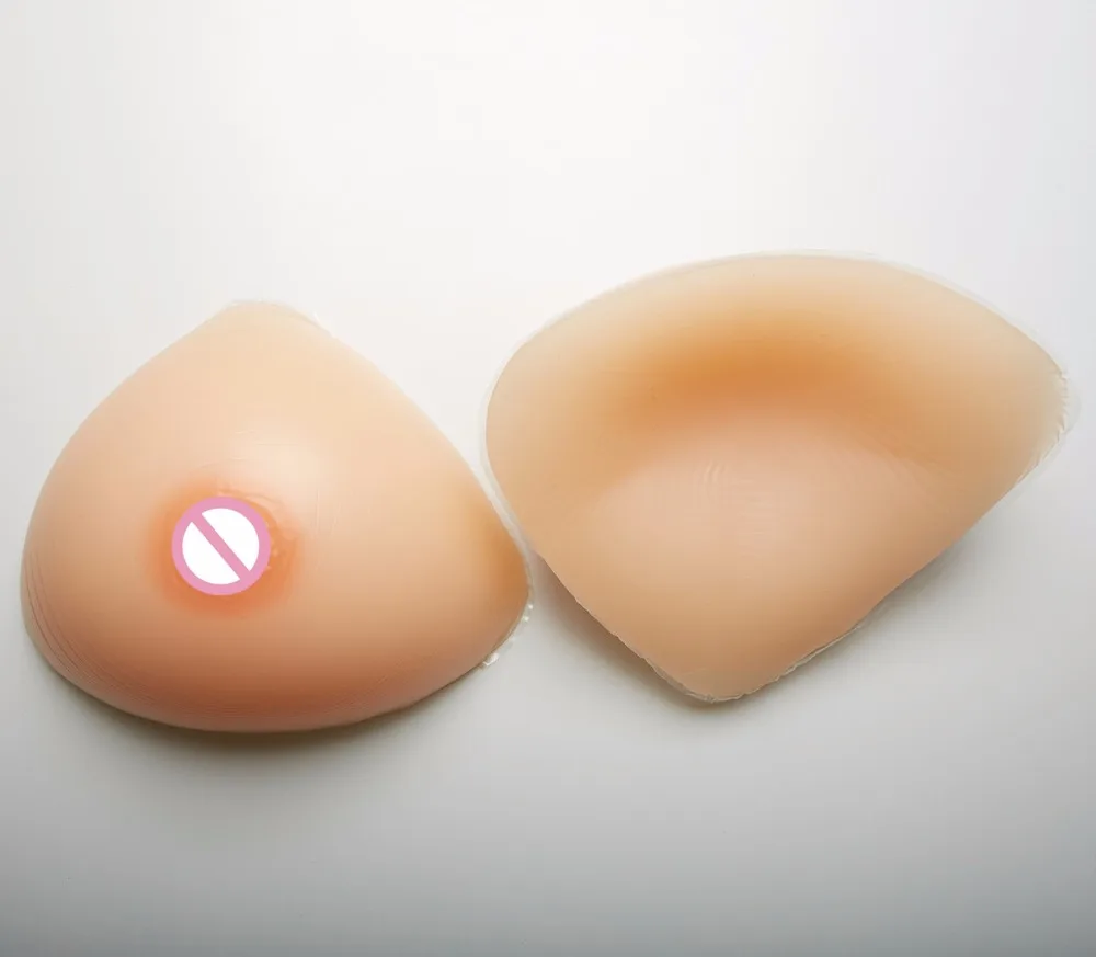 Triangle Breast Forms 1000g/pair Adhesive Silicone Boobs 36D/38C TG/TV/TS/CD Shemale Mastectomy Fake Breast Enhancer