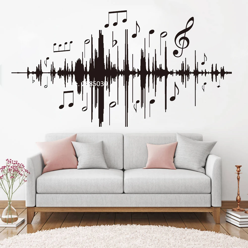 Настенные виниловые наклейки с музыкой и звуковыми нотами Стикеры музыкальной