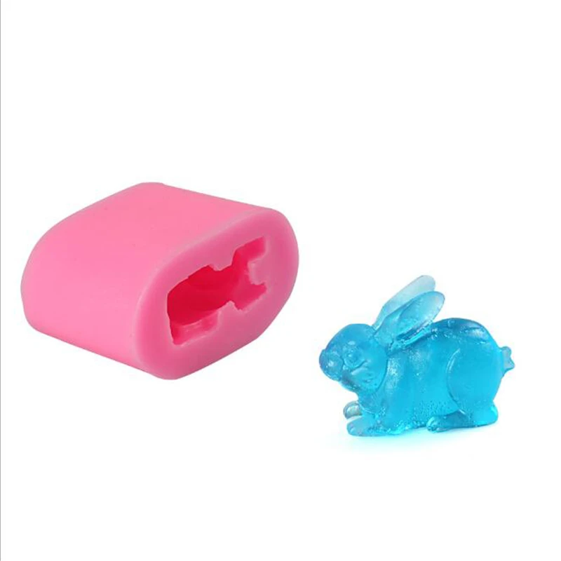 3D форма для мыла кролик животное силиконовая форма для торта Смола глина свеча кролик помадка кухонные инструменты для выпечки