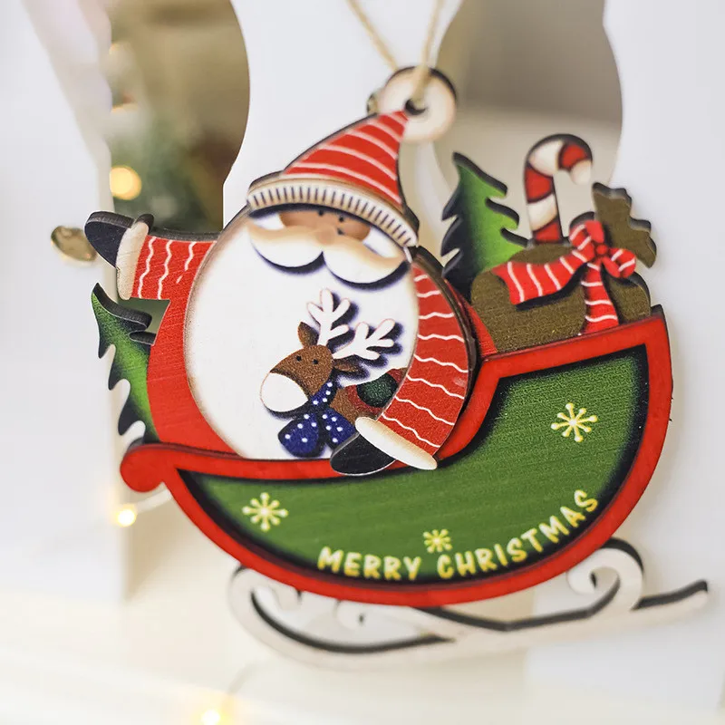 Санта Клаус Олень новый год натуральный деревянная Рождественская елка