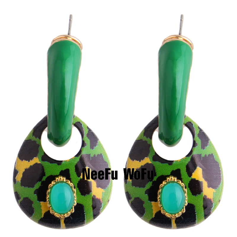 Серьги NeeFu WoFu в форме капли воды с тигром большие серьги подвески из цинкового