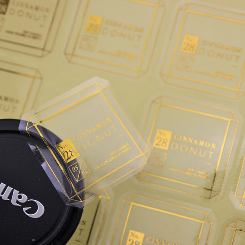 Foil embossed sticker rolls gold stamping paper label silver foil sticker