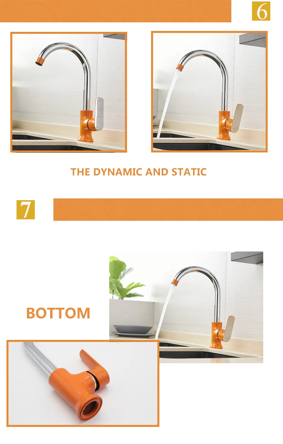 XOXO Kitchen Faucet Cold and Hot 360 Degree White Orange Green Fashion Style Water tap Rotation Torneira Cozinha Mixer 20021-1R