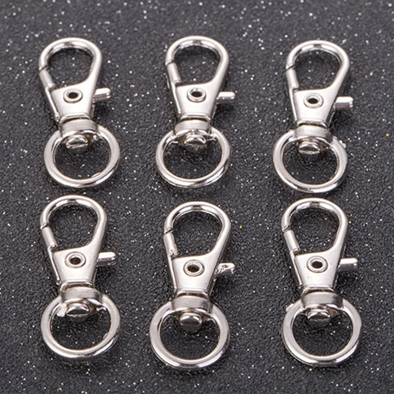 DIY застежки Брелок Сплит Омар застежка Брелки делая зажимы серебристый ключ крюк