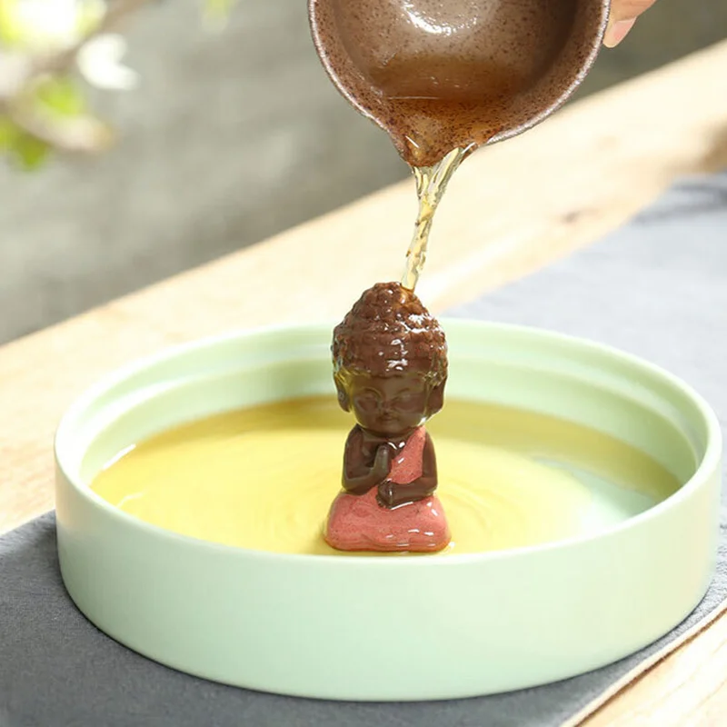 Мини монах статуэтка Будды Статуи Мандала Чай Pet керамические изделия Буддизм с