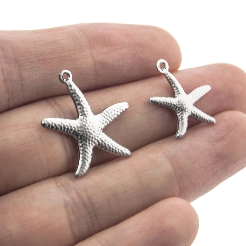 

100% stainless steel starfish charms for jewelry making wholesale 100pcs
