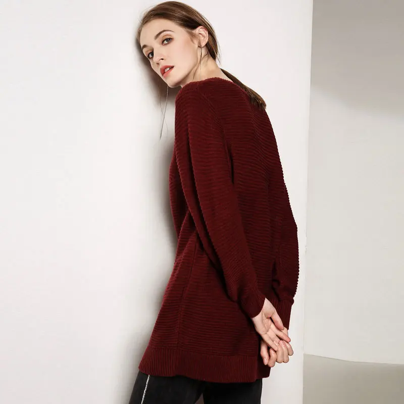 Women Loose Woolen Sweater Dress knitted sweater dress women Elegant pull knit winter 2018 autumn jumper vintage pullover | Женская