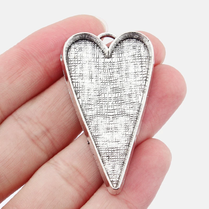 6 шт сердце кулон лотки пустой ободок Камея Кабошон Основные Настройки DIY