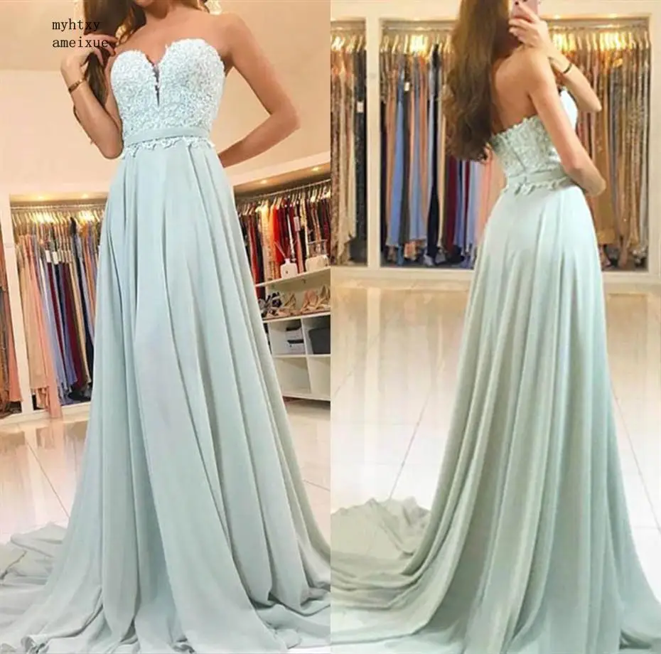 2020 Sage Green Sweetheart Evening Dresses Long Simple Backless Appliques Evening Gowns for Women Custom Make Plus Size Dress