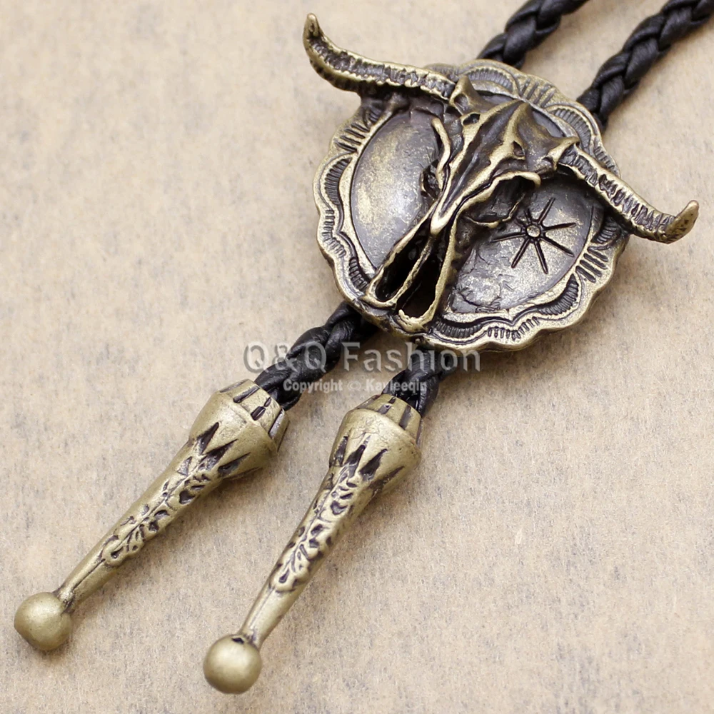 Новое поступление модный топ с галстуком-бабочкой и черепом из яловой кожи в