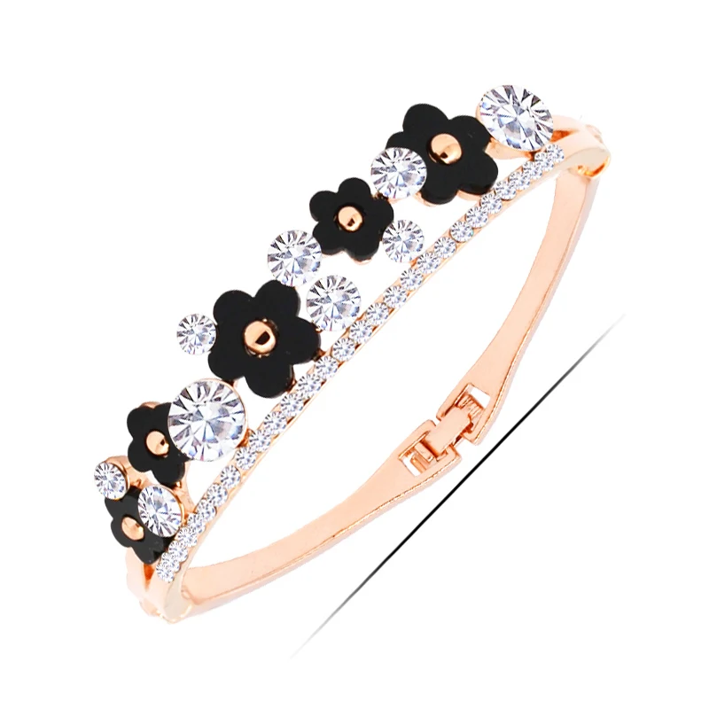 Zhen Tomomi Gift Cute Sweet Generous Chic Small Flower Exquisite Minimalism Fashion Style Crystal Women Bracelets And Bangles | Украшения и
