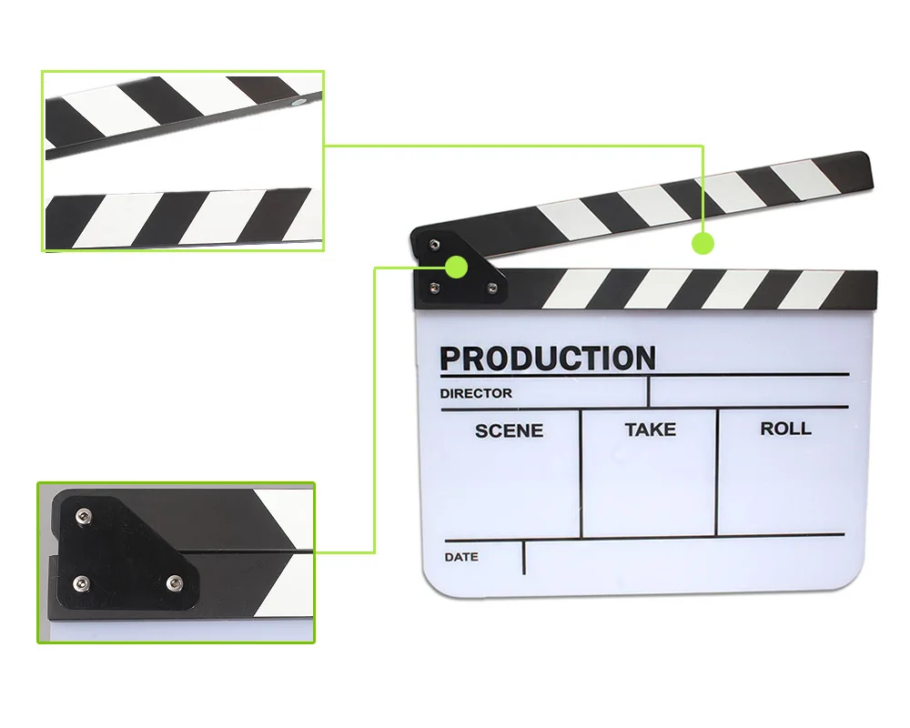 Фото Видео Студия акриловые Хлопушка английский черный и белый Clapperboard