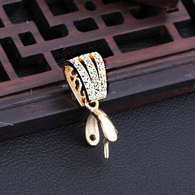 Gold Серебро S925 пробы позолоченная Подвеска Пряжка diy аксессуары Пряжка из нефрита Пряжка из стерлингового серебра - Цвет: Gold