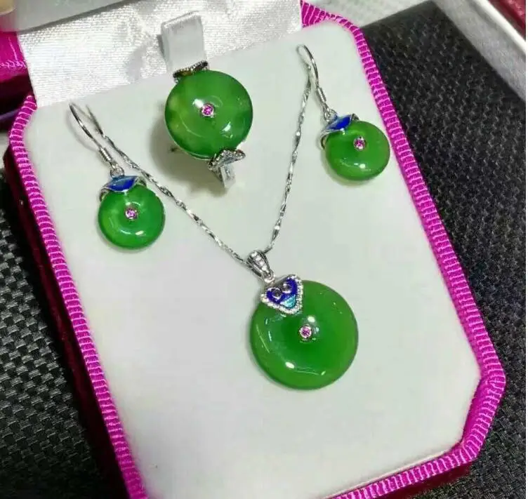 Серьги из натурального желтого халцедона зеленого цвета кольца ювелирные наборы