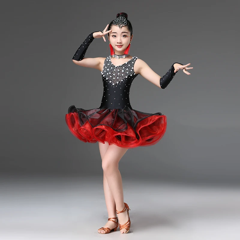 Новинка черное синее розовое красное платье для латиноамериканских танцев