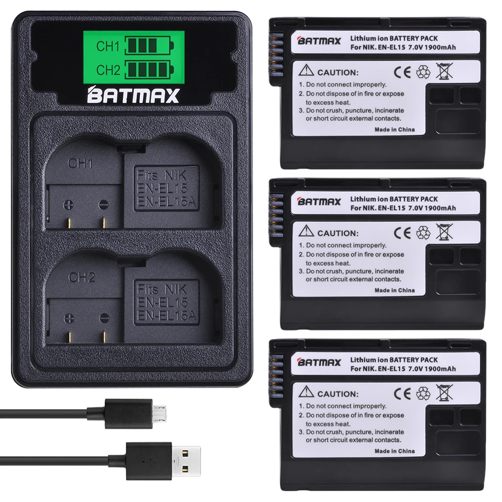 Зарядное устройство с двумя USB-портами типа C для Nikon D600 D610 D600E D800 D800E D810 D7000 D7100 Z6 Z7 3