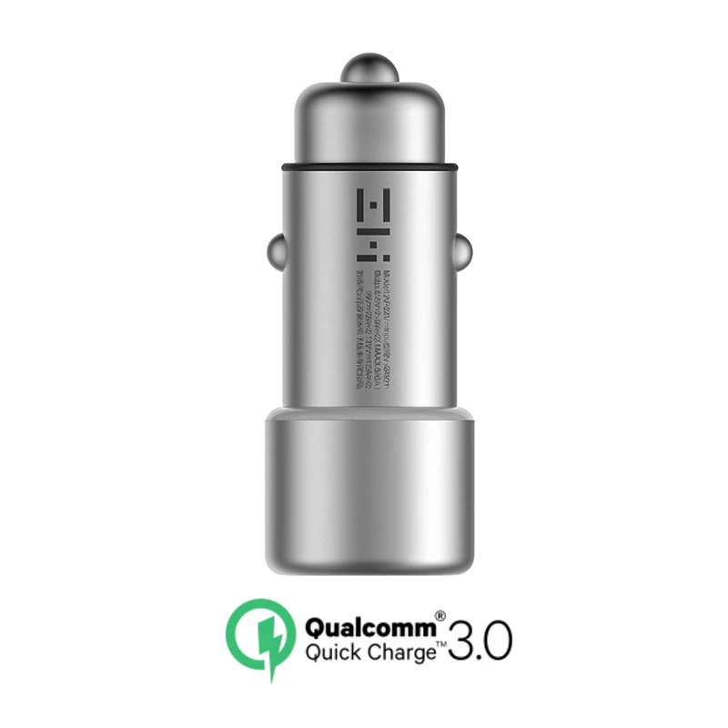 ZMI Car Charger Оригинальное автомобильное зарядное устройство Xiaomi ZMI QC 3,0 с двумя usb-портами, быстрая зарядка 5 В/А, 9 В/2 А, 12 В/А, металл, для iPhone, iPad, samsung, LG - Тип штекера: ZMI Car Charger