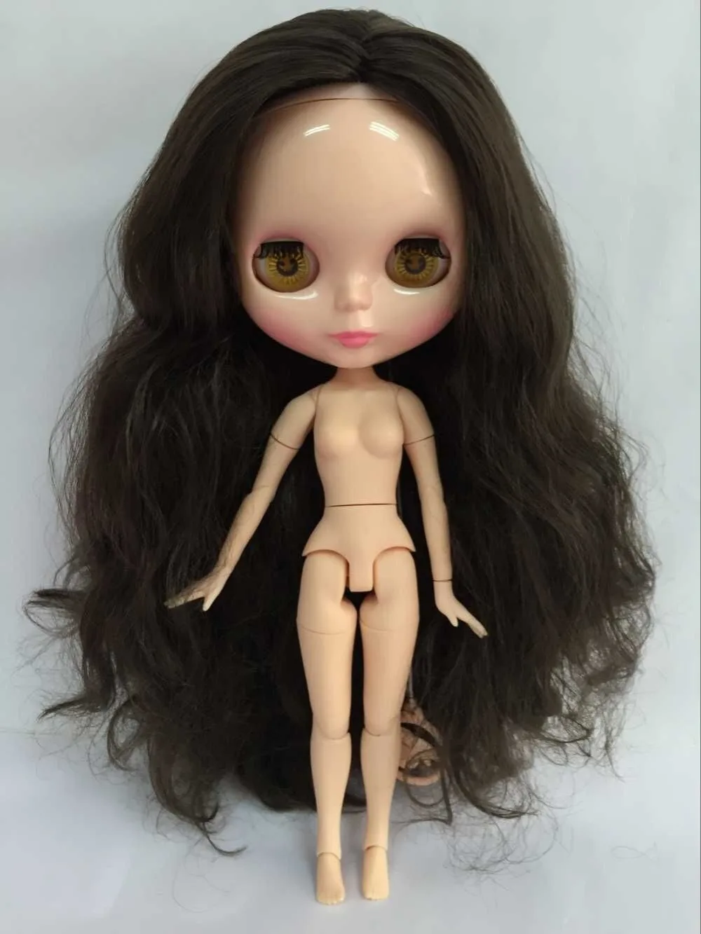 Кукла блайз шарнирная Обнаженная Заводская кукла с черными волосами подходит