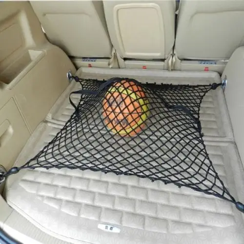 

100*100cm Universal Car Trunk SUV Black Rear Tail Nylon Elastic Mesh Car Cargo Net WITH 4Hooks