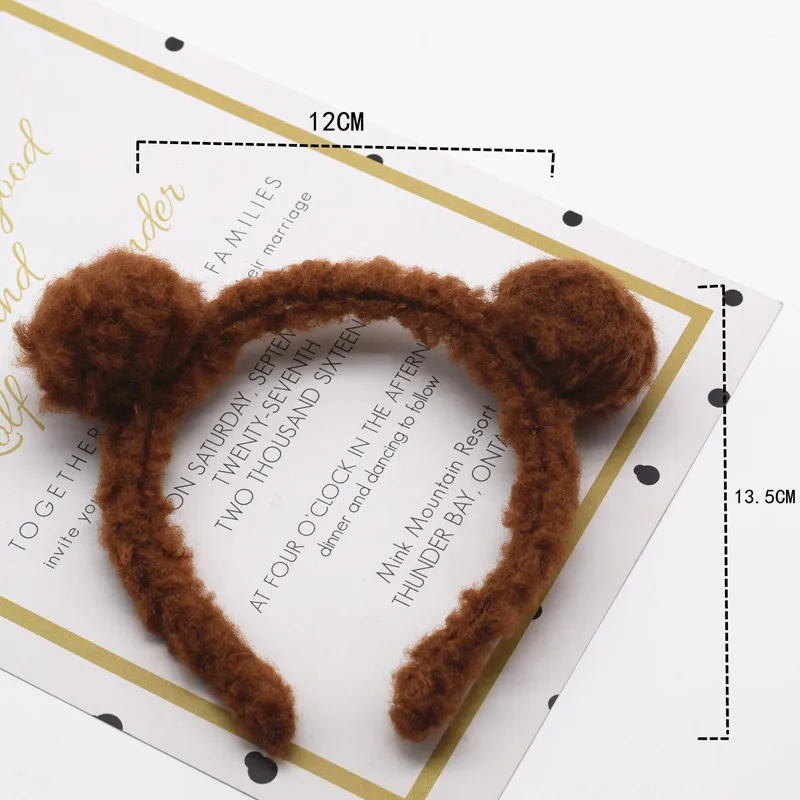 Новый супер милый Завитый головной убор с медвежьими ушками детский для взрослых