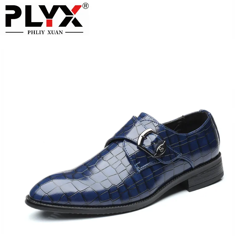 PHLIY XUAN/Новинка мужские модные кожаные туфли с рисунком черные свадебные