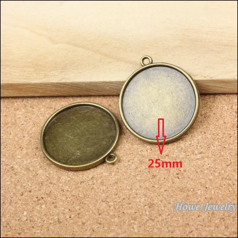 45 шт круглая Камея/Рамка для кабошона Шарм в античном стиле бронза подходит макси
