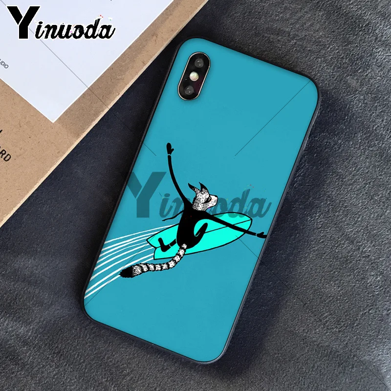 11pro MAX surfboard surf art Girl черный мягкий чехол для телефона Apple iPhone 8 7 6 6S Plus X XS 5 5S SE XR чехлы