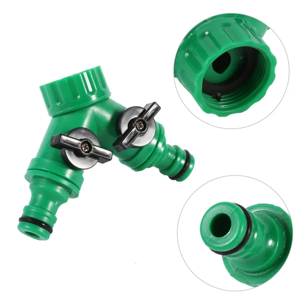 1PCS 2 Way Tap Garden Hoses Pipes Splitters ABS Plastic Hose Pipe Tool Connector Adapter tools |