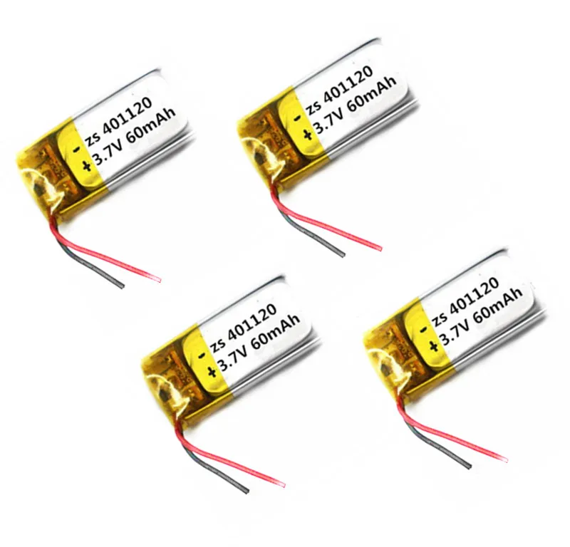 50 шт 3 7 V 60mAh 401120 перезаряжаемый литий ионный аккумулятор полимерный для MP3 MP4 GPS