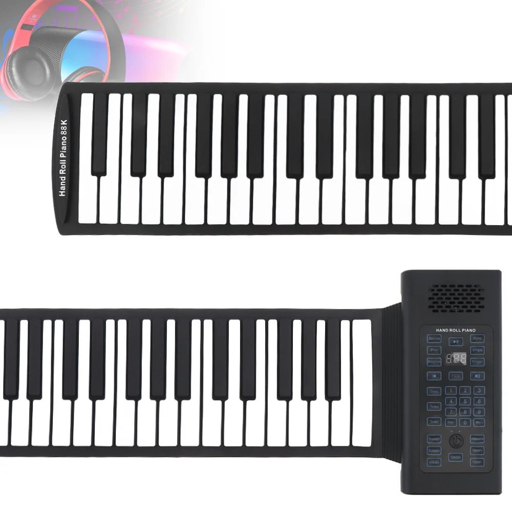 88 клавиш USB MIDI выход закатывается перезаряжаемая силиконовая Электронная Гибкая