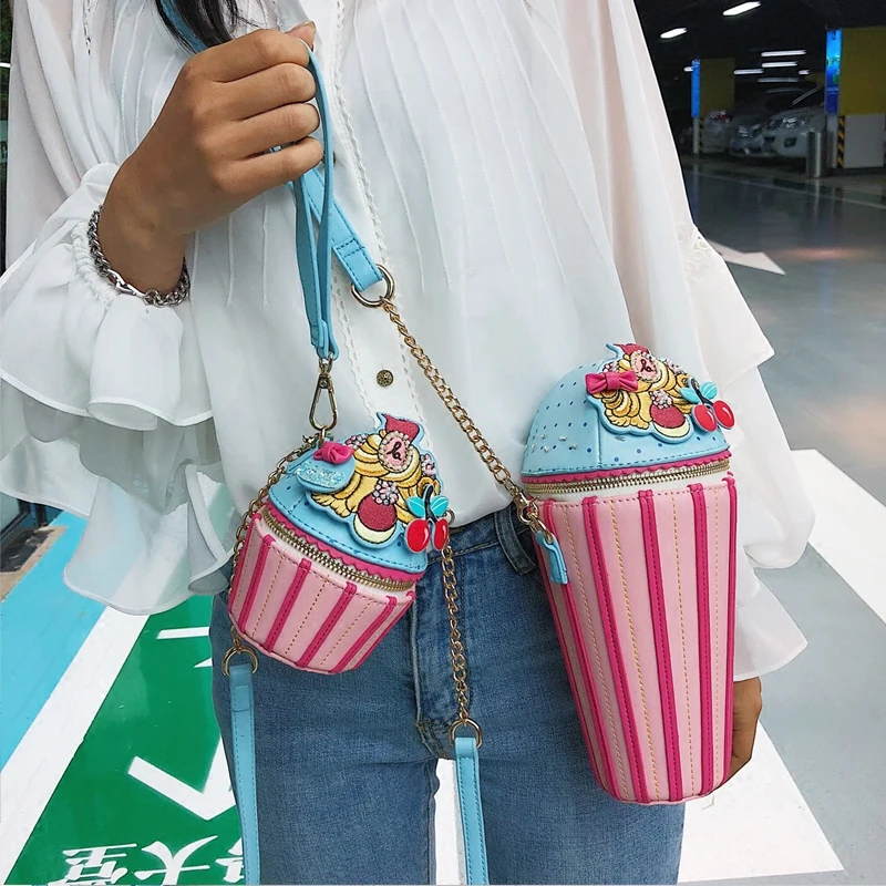 2021 Симпатичные Мультяшные женские Мини Сумки из искусственной кожи с мороженым