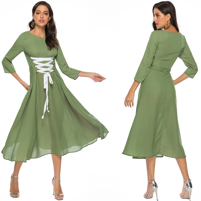 

Summer Sexy women Chiffon Dress beach Night club Party Dress elegant boho sleeve Bandage Maxi dress vestidos 2021 New
