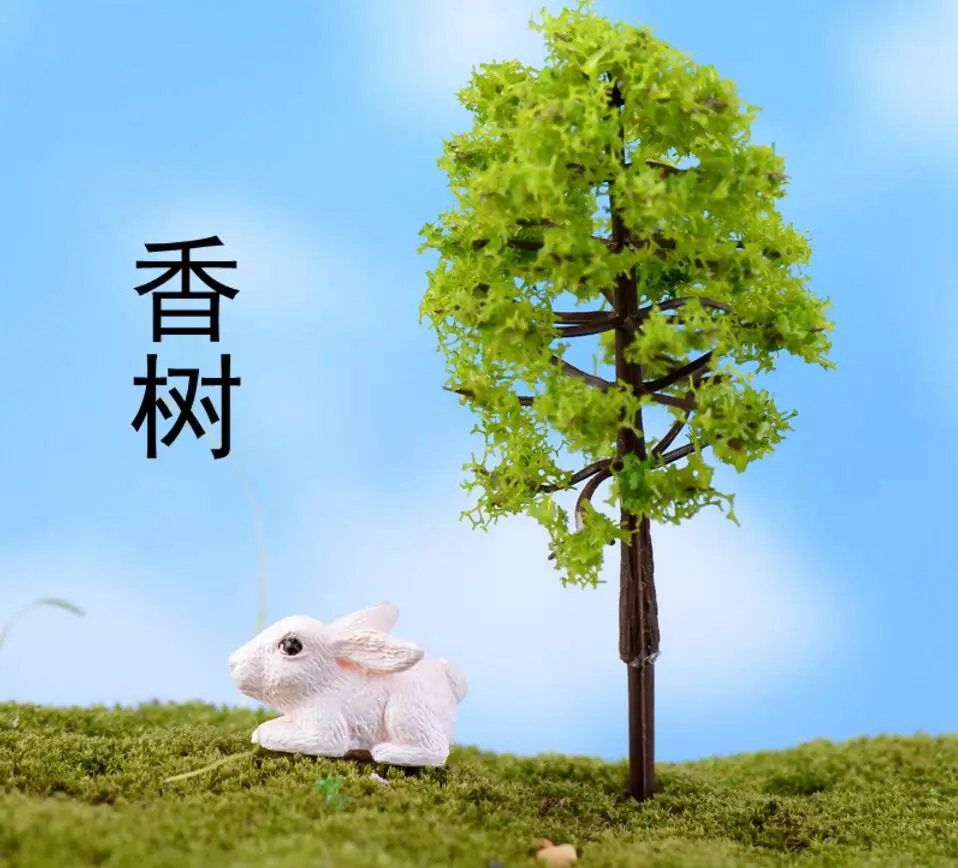 

50pcs Miniature Plastic Flowers Tree Home Decor Bonsai Craft Garden Ornament Decoration Plant Design-1