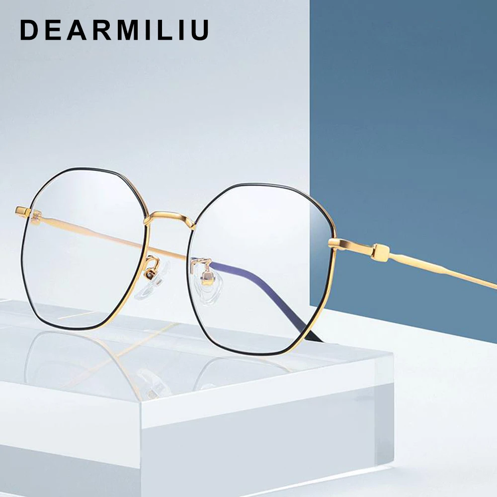 DEARMILIU розовое золото полигон анти синий свет блокирующие очки светодиодные