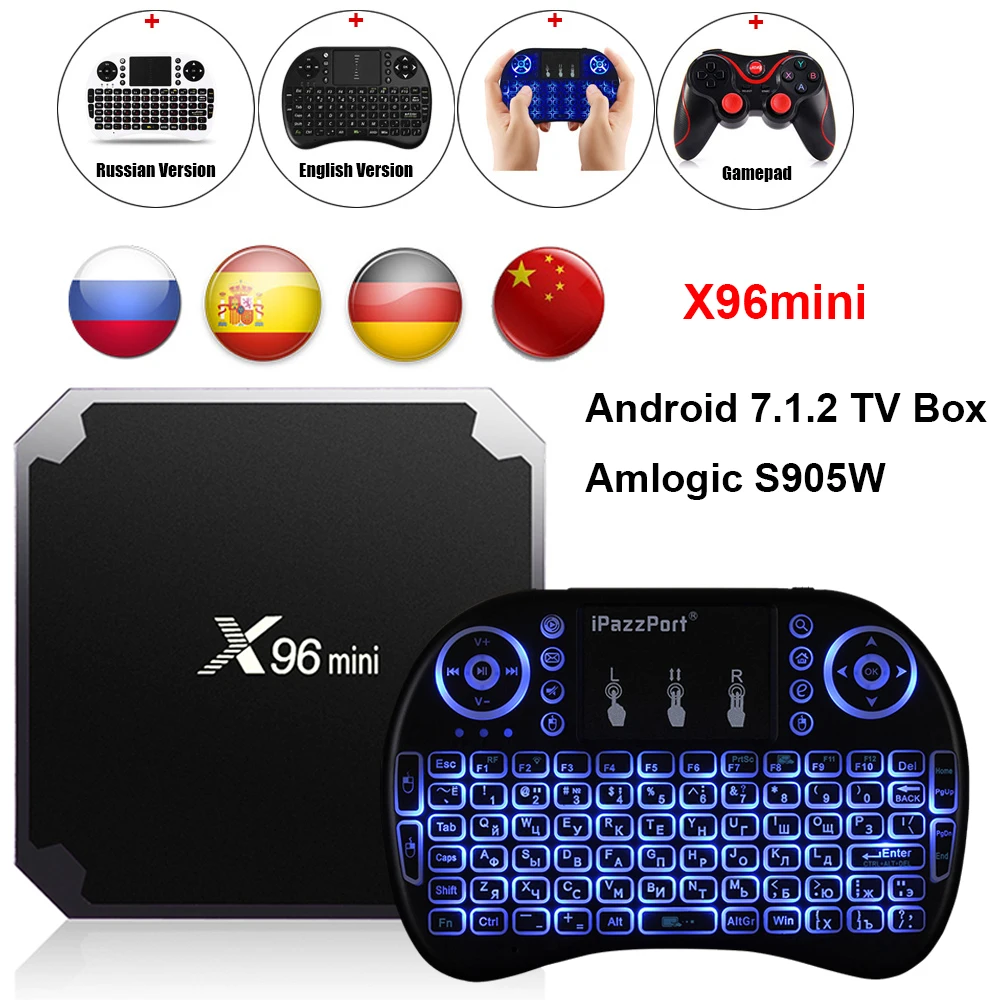 Мини ТВ приставка X96 Android 7 1 OS смарт 2 ГБ 16 четырехъядерный Amlogic S905W 4 ГГц Wi Fi X96mini