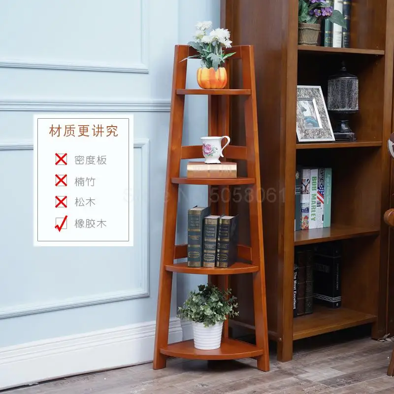 Твердый деревянный Угловой книжный шкаф для спальни простой штатив стойка