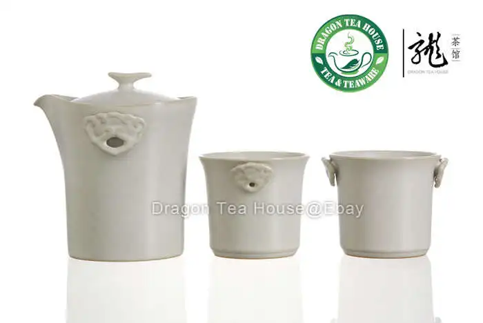 Ru Yi * Moon White печи чайный набор Celadon (набор из 3 шт.)|celadon tea set|tea setru kiln |