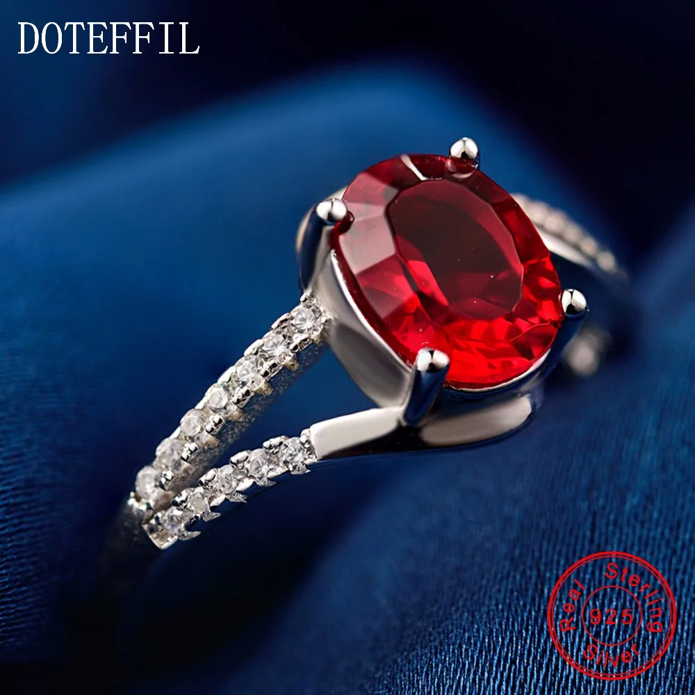 Женское кольцо из серебра 925 пробы с красным Цирконом|silver women ring|silver womenwomen fashion rings |