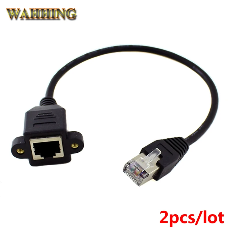 

2 шт. 8Pin RJ45 папа-мама кабель адаптер с винтами замок Панель Крепление RJ45 Ethernet LAN Сетевой удлинитель кабель Шнур T177