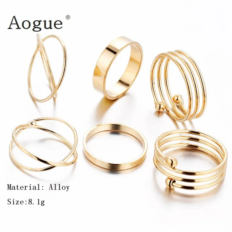 6 шт. набор колец золотого цвета в стиле ретро|ring for|rings for girlsart ring |