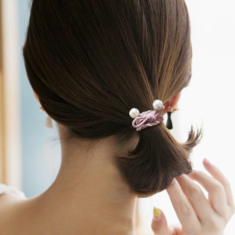 12 шт./компл. эластичные резинки для волос твердые перламутровые растягивающиеся