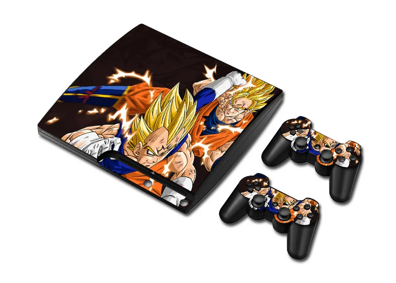 Виниловый чехол с наклейкой Dragon Ball для Sony PS3 Slim консоль 2 контроллерами наклейка Ps3