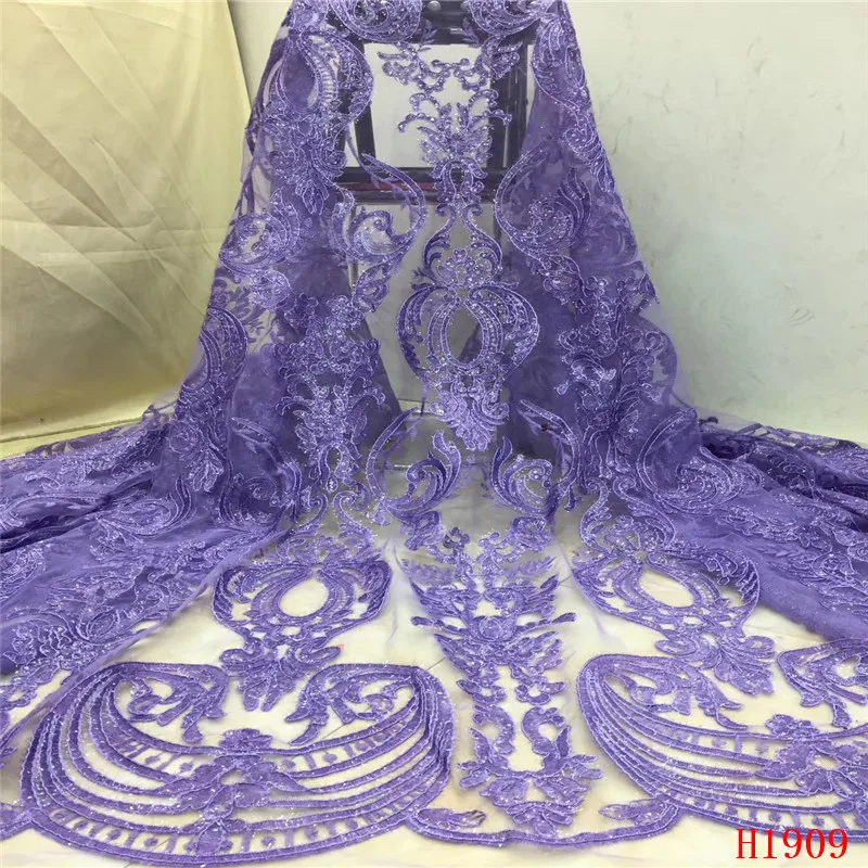 YF HZGJMY French Lace Fabric 2019 High Quality African Sequins For Wedding Dress Blue african A1909-1 | Дом и сад