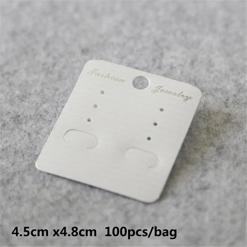 4.5x4.8cm 100 шт ручной работы Крафт ювелирные открытки бумага пвх карты для серьги ожерелье браслет лента для волос ювелирные изделия дисплей CardsPackaging - Цвет: 4.5x4.8cm