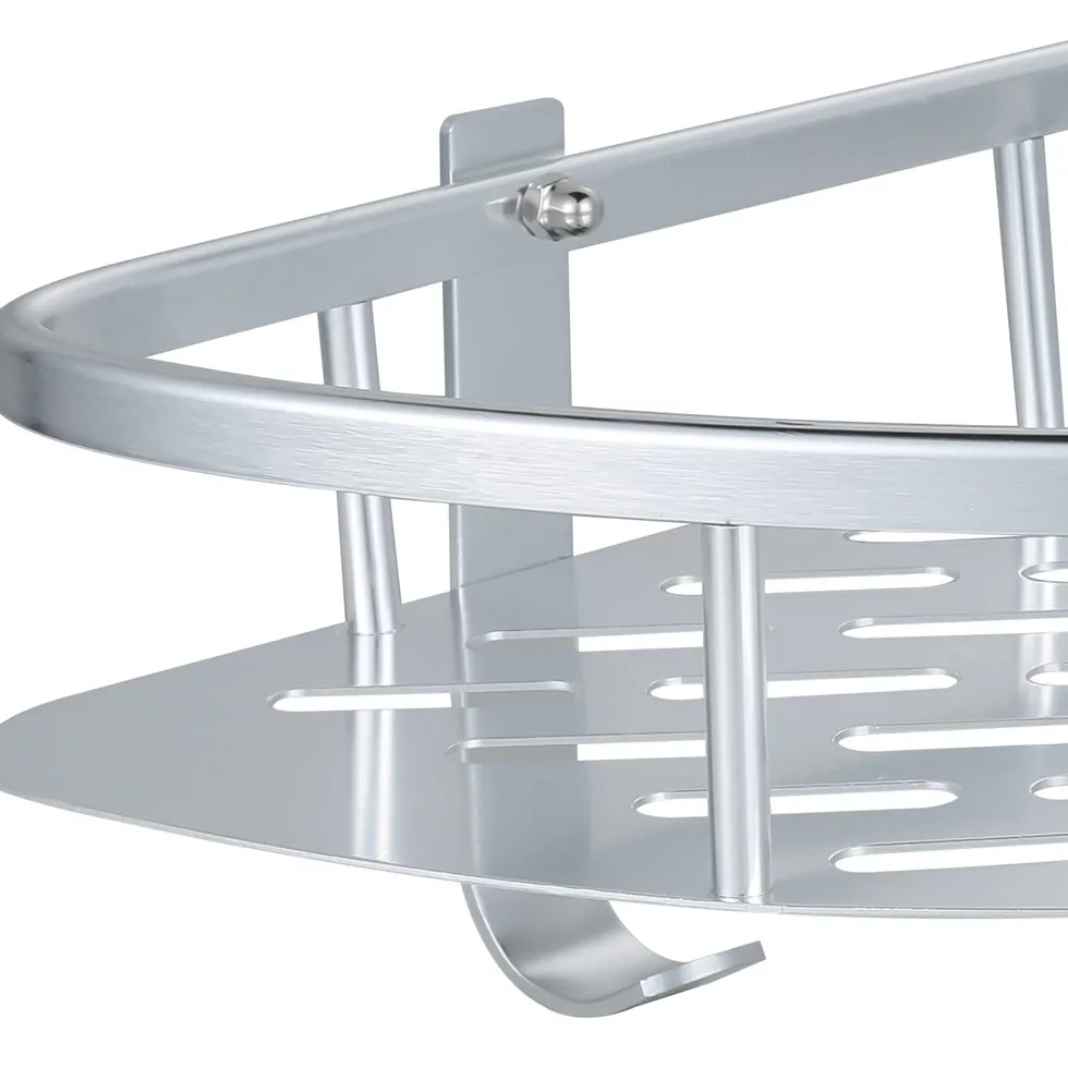 Bright Silver Shower Caddy Bathroom Shelf 1 layer for Shampoo Wall Mounted Basket etagere salle de bain murale banheiro | Обустройство