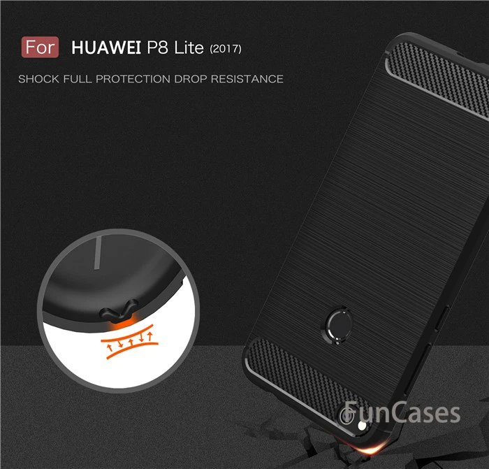 Для huawei P8 P9 lite 2017 чехол Carbon Fibre Матовый ТПУ Smart для телефона s Роскошные