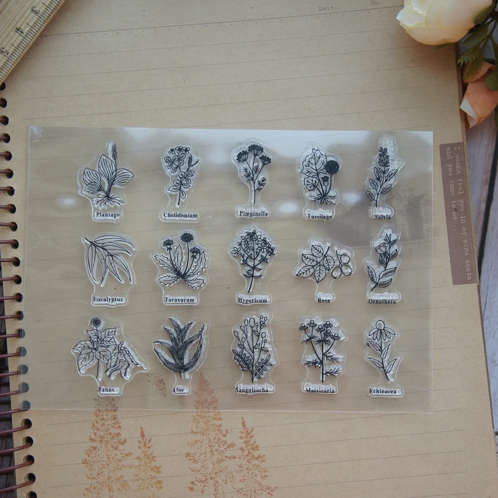 Plant Illustrated Design Clear Transparent Stamp Silicone Stamps As Scrapbooking Decoration DIY Card Paper Gift Use | Дом и сад