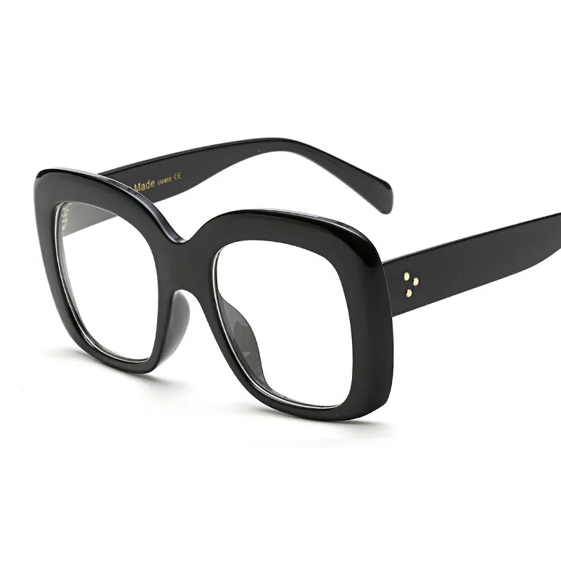 C7 black clear Новые винтажные Квадратные Солнцезащитные очки, женские роскошные брендовые дизайнерские винтажные классические очки с заклепками, женские очки с прозрачными линзами UV400 - Цвет линз: C7 black clear