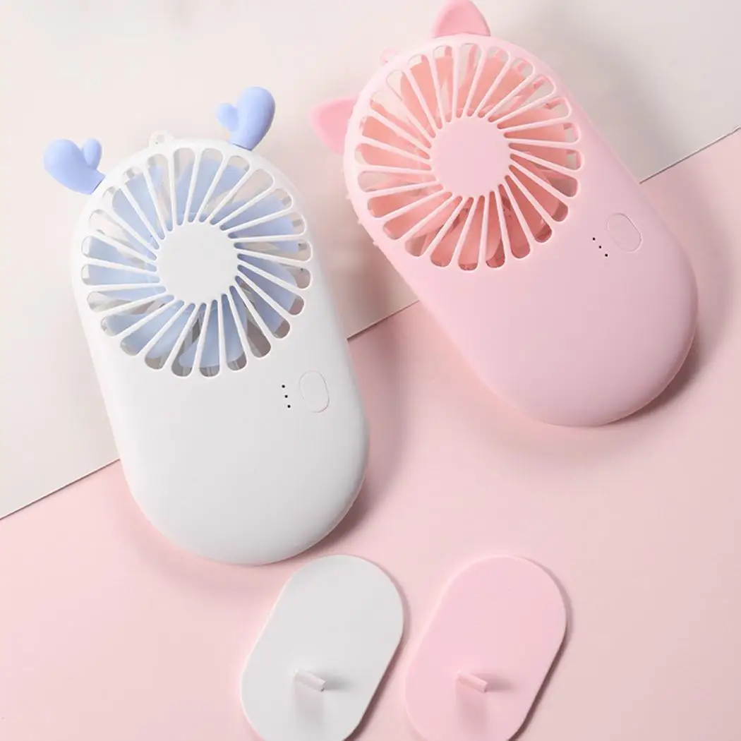 Переносной мини вентилятор ручной с перезаряжаемой встроенной батареей USB порт